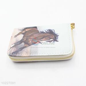 High Quality Card Holder PVC Wallet Purse Bag with Horse Pattern