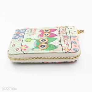 Wholesale Cheap PVC Purse Owl Printed Handy Long Wallet