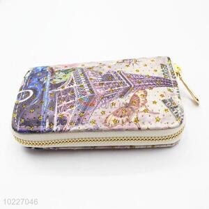 Promotional Beautiful Tower Printed Wallet PVC Purse for Sale