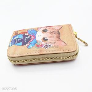 Fashion Style Card Holder PVC Wallet Purse Bag with Cat Pattern