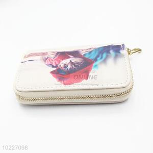 Cheap Price Ladies PVC Clutch Purse Cat Printed Long Wallet