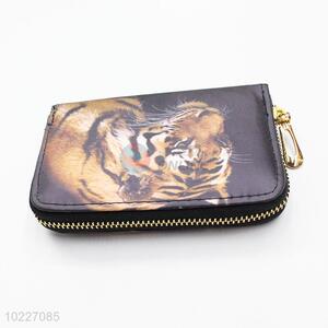 Owls Printed PVC Purse Wallet with Tiger Pattern