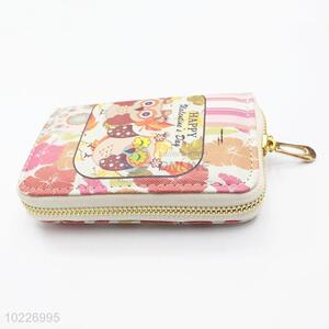 Promotional Lady Purses Long Wallet with Owl Pattern