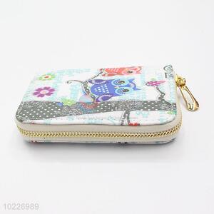 Latest Design Lady Purses Long Wallet with Owl Pattern