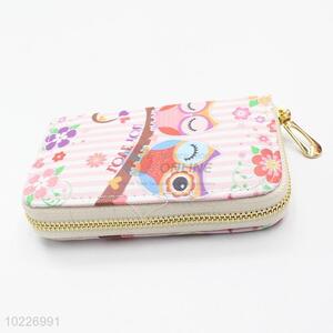 High Quality Lady Purses Long Wallet with Owl Pattern