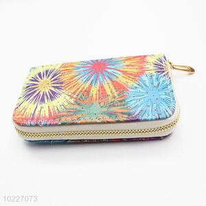 Flowers Printed Long Wallet Clutch Purse for Women