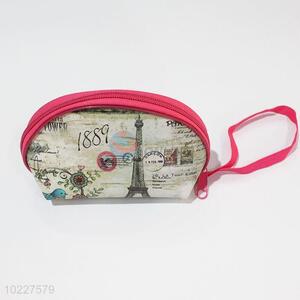 Competitive Price Eiffel Tower Printed Women Zipper Mini Wallet/Mini Purse