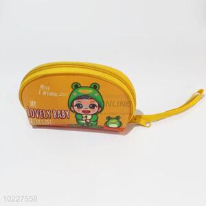 Hot Selling  Yellow Color Lovely Baby Printed PVC Mini Zipper Purse for Women