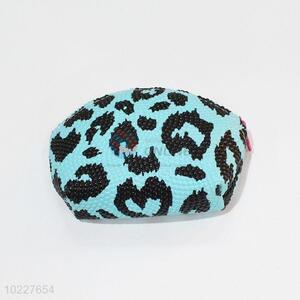 Best Selling Fan Shaped Leopard Pattern Coin Bag with Wrist Strap