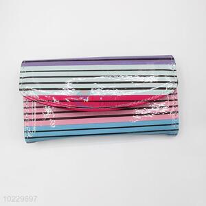 New brand long wallet striped clutch handbag