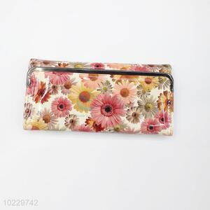 New Long Famous Chrysanthemum Pattern Clutch Purse Women Wallet