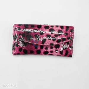 Leopard pattern long passport pu leather travel wallet