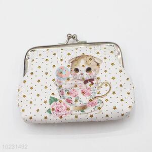 Cute Style Cat and Flower Pattern Coin Purse Lady Wallet Clutch Bag