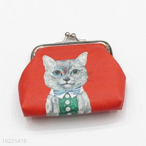 Red Color Fashion Women Cat Pattern PVC Bag Coin Bag