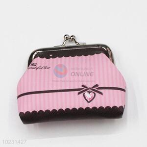 Sweet Style Bowknot Pattern Pink PVC Coin Purse