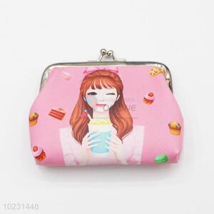 Lovely Girl Printed Coin Purse Wallet PVC Money Bag