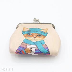 Simple Style Cat Pattern PVC Coin Bag Mini Purse