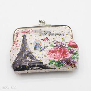 New Design Tower and Flower Printed Women's Coin Purse