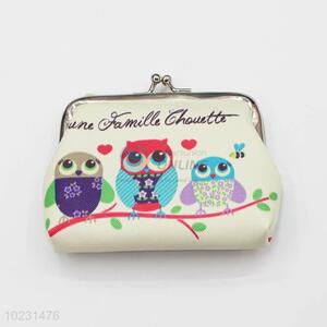 Portable Cartoon Owl Printed Coin Purse Wallet Pouch Money Bag