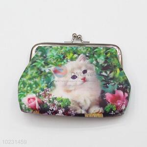 Beautiful Cat Printed Coin Purse Wallet PVC Pouch Money Bag