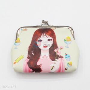 Portable Girl Printed Wallet Coin Bag PVC Purse