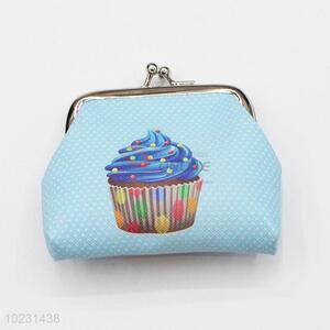 Sky Blue Color PVC Coin Purse Wallet Money Bag