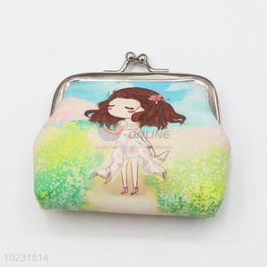 Flower Girl Pattern PVC Creative Coin Bag