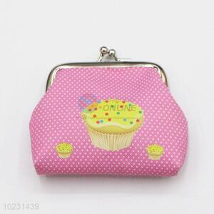 Pink Cupcake Printed Coin Purse Wallet Money Bag