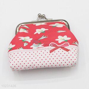 Hot selling Flower Pattern Dot PVC coin Bag