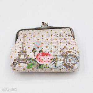 High Quality Paris Pattern PVC Coin Purse Wallet Clutch Bag