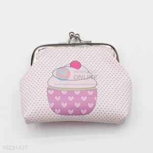 Cute Portable Cupcake Printed PVC Wallet Coin Case Bag Purse