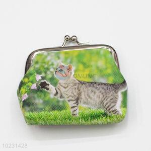 Lovely Cat Printed High Quality PVC Coin Bag