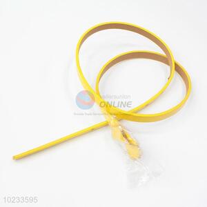 Yellow Color Bowknot Buckle Pu Leather Women Belt