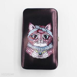 Popular Style Black Cat Pattern Card Bag Mini Wallet Phone Bag with Loose-leaf and Sucker