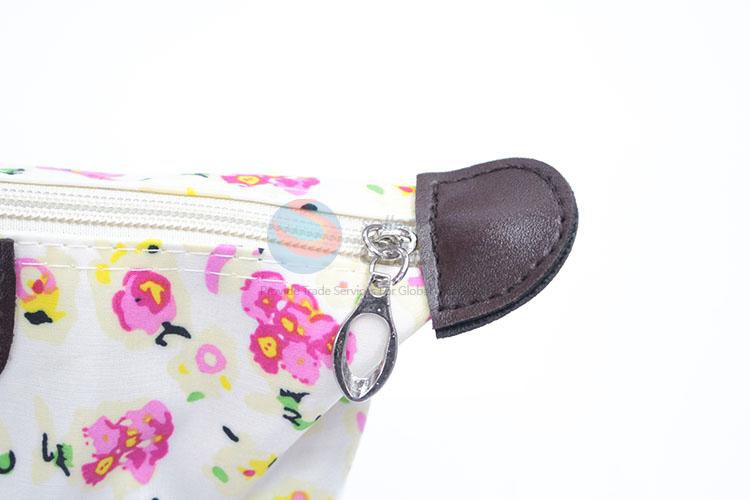 Sweet Flower Pattern Korean velvet Women Cosmetic Bag