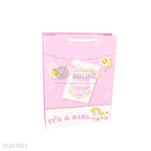 Wholesale Supplies Pink Gift Bag/Paper Packing Bag for Baby