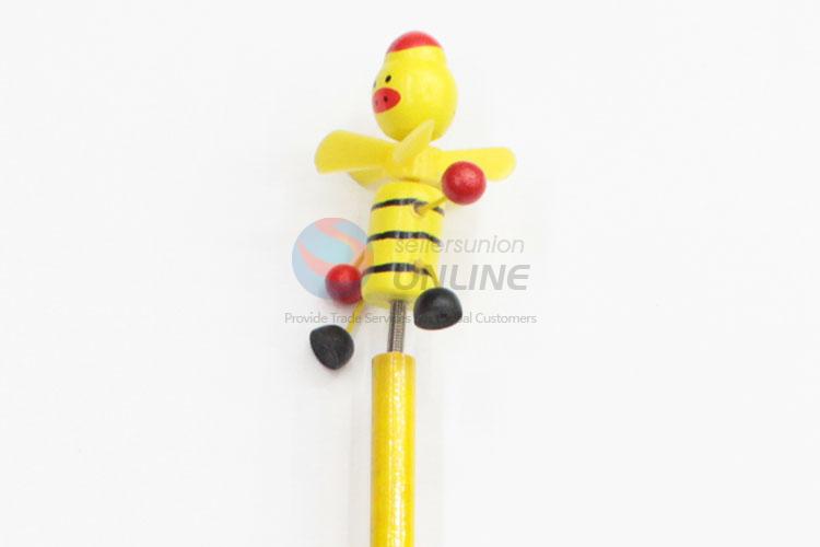 New Design Students Wooden Pencil with Cartoon Toys