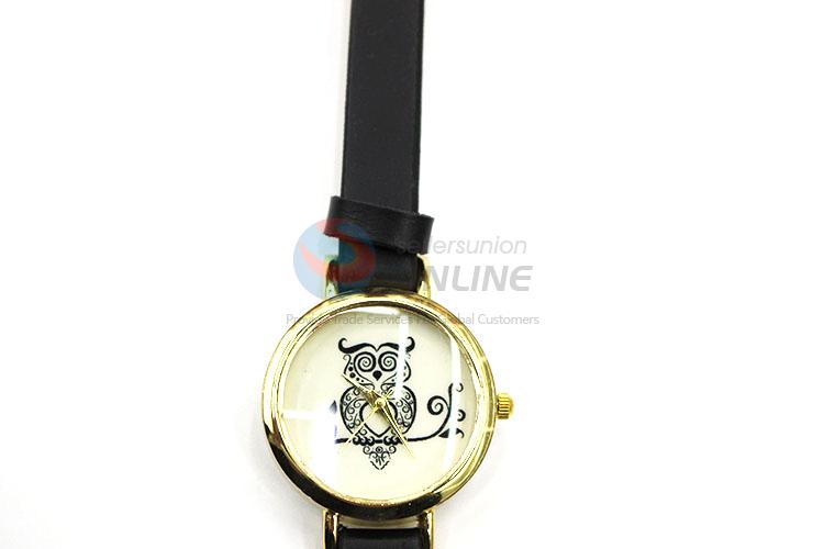 Top Selling Owl Pattern Wrist Watch with Leathern Watchband for Sale