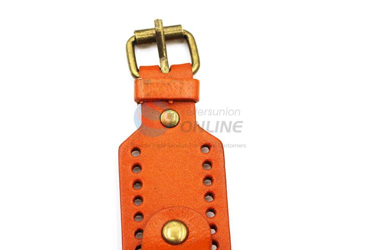 Promotional Orange Wrist Watch with Leathern Watchband for Sale