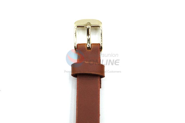 Nice Flower Pattern Brown Wrist Watch with Leathern Watchband for Sale