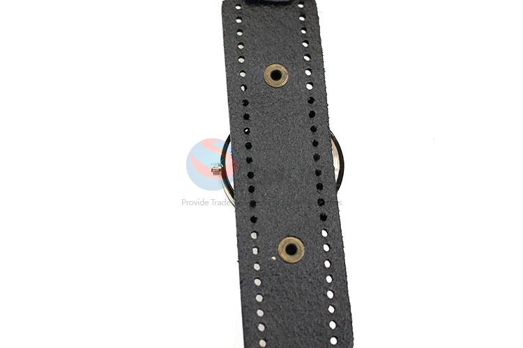 Hot Sale Black Wrist Watch with Leathern Watchband for Sale