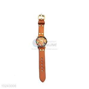 Professional Brown Wrist Watch with Leathern Watchband for Sale