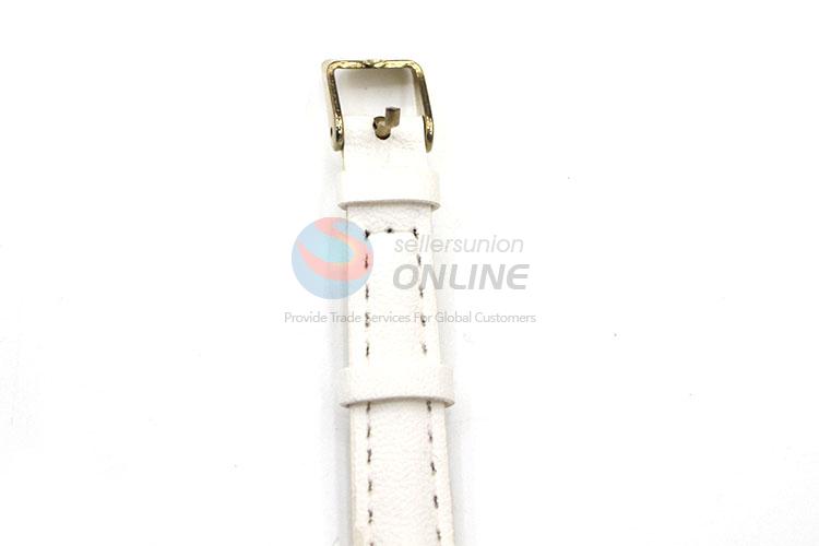 Simple White Wrist Watch with Leathern Watchband for Sale