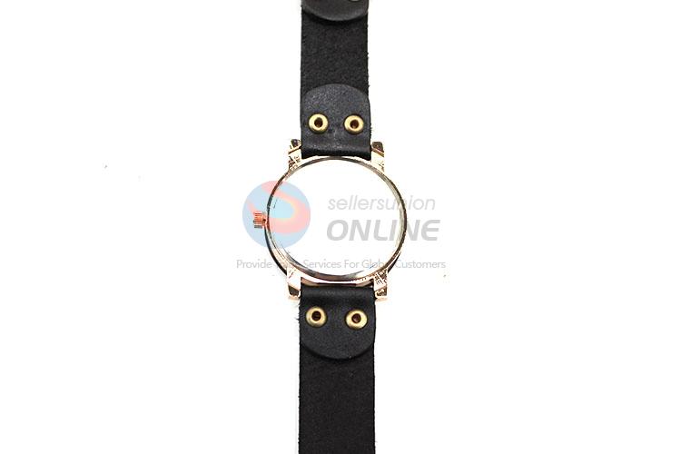 Exquisite Black Wrist Watch with Leathern Watchband for Sale