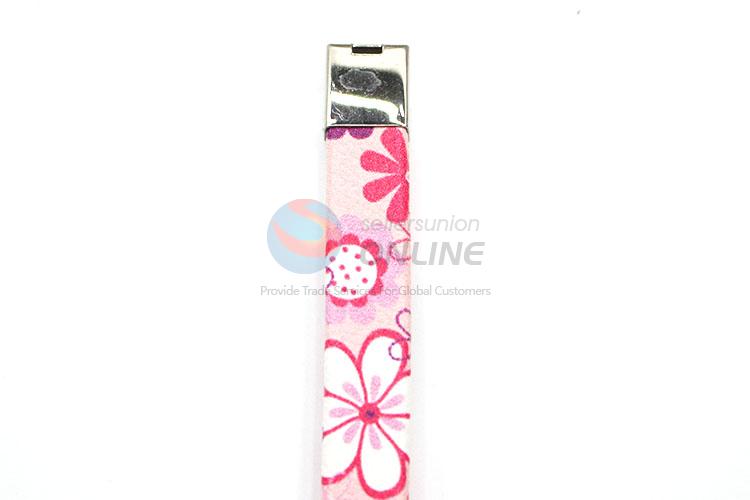 Promotional Pink Flower Pattern Wrist Watch with Leathern Watchband for Sale