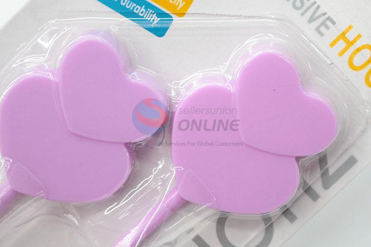 Simple Style Purple Heart Shaped Sticky Hook