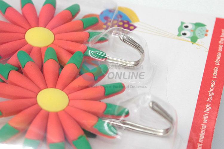 Fashion Style Cute Sunflower Shaped Home Hat Bag Key Wall Hanger Sticky Hook