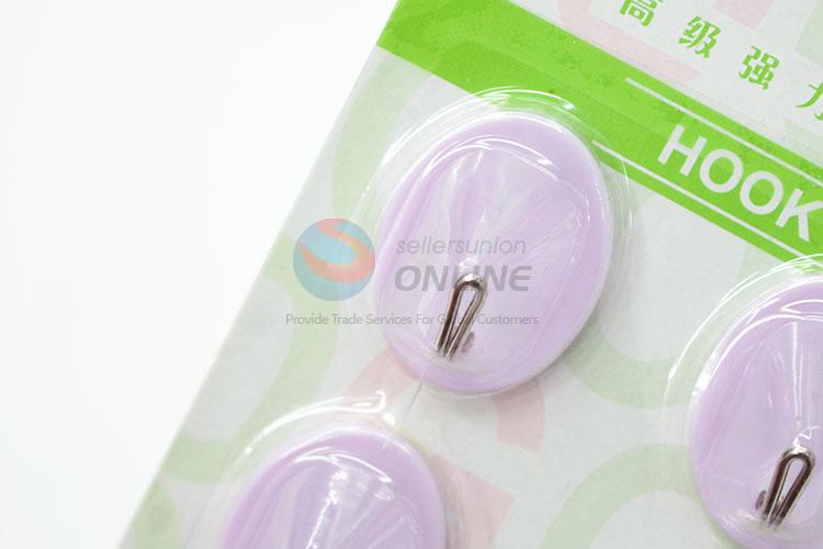 Promotional Low Price Light Purple Colors 6 Pcs Plastic Sticky Hook