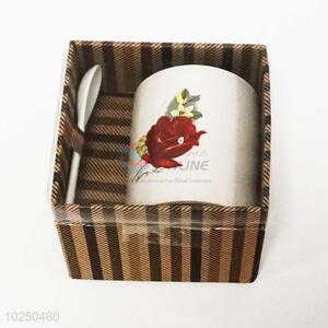 Promotional wholesaler ceramic cup with spoon