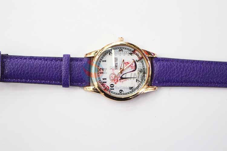 Classic Purple Casual Bracele Watch For Girls/Fashion Quartz Wristwatch